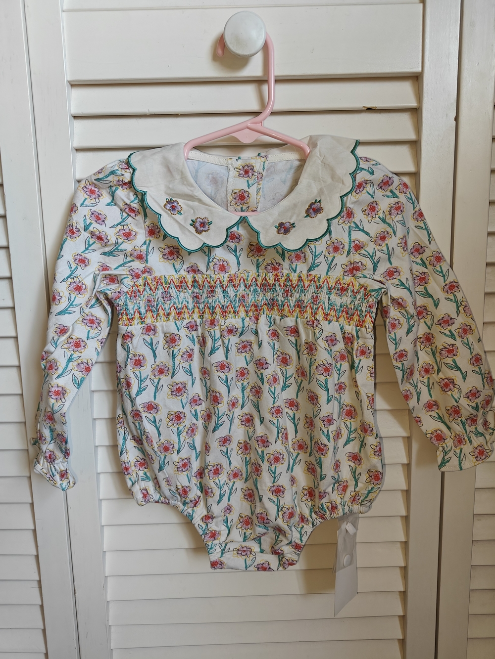 Simplee Kids Vintage-Style Floral Baby Romper 6/12M